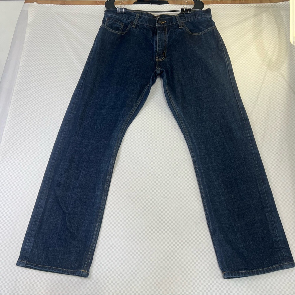 Adam Levine Jeans Mens 36x32 Selvedge Dark‎ Wash Straight Fit The Patriot*